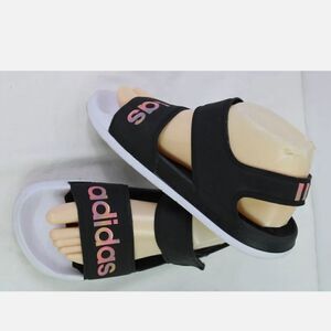 ADIDAS FY8165 WOMEN'S ADILETTE BLACK/PINK/WHITE SPORT SWIM SANDAL. Size 8